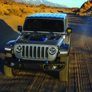 2021 gray Jeep Rubicon in the desert